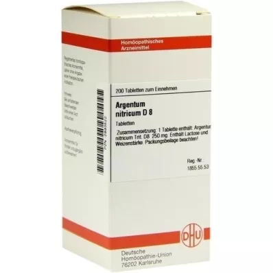ARGENTUM NITRICUM D 8 tablettia, 200 kpl