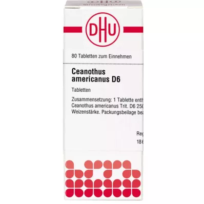 CEANOTHUS AMERICANUS D 6 tablettia, 80 kpl