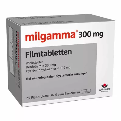 MILGAMMA 300 mg kalvopäällysteiset tabletit, 60 kpl MILGAMMA 300 mg kalvopäällysteiset tabletit, 60 kpl