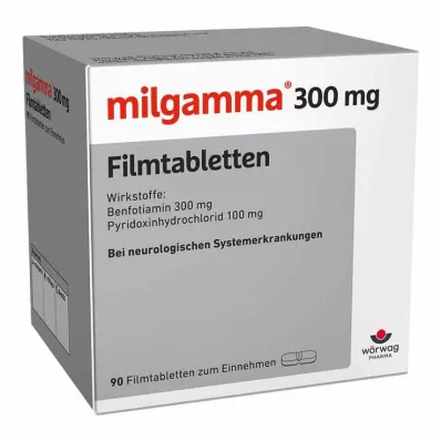 MILGAMMA 300 mg kalvopäällysteiset tabletit, 90 kpl