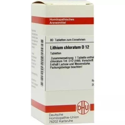 LITHIUM CHLORATUM D 12 tablettia, 80 kpl