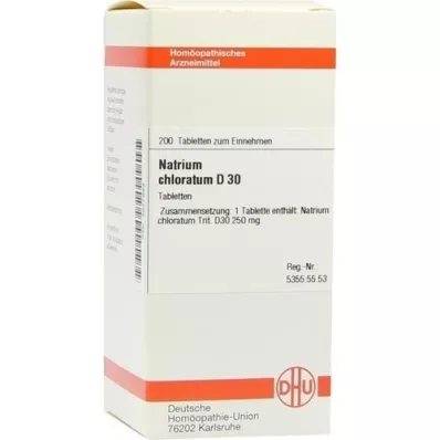 NATRIUM CHLORATUM D 30 tablettia, 200 kpl