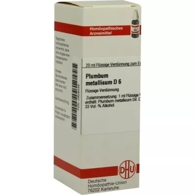 PLUMBUM METALLICUM D 6 Laimennus, 20 ml