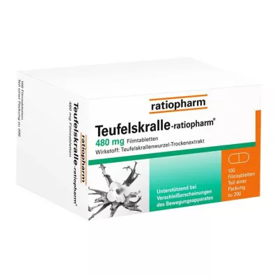 TEUFELSKRALLE-RATIOPHARM Kalvopäällysteiset tabletit, 100 kpl TEUFELSKRALLE-RATIOPHARM Kalvopäällysteiset tabletit, 100 kpl