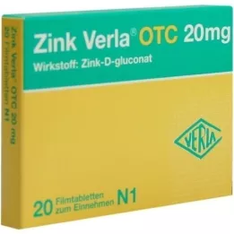 ZINK VERLA OTC 20 mg kalvopäällysteiset tabletit, 20 kpl