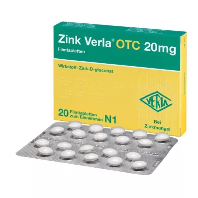 ZINK VERLA OTC 20 mg kalvopäällysteiset tabletit, 20 kpl ZINK VERLA OTC 20 mg kalvopäällysteiset tabletit, 20 kpl