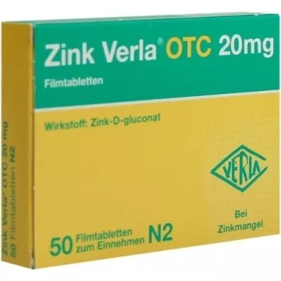 ZINK VERLA OTC 20 mg kalvopäällysteiset tabletit, 50 kpl