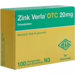 ZINK VERLA OTC 20 mg kalvopäällysteiset tabletit, 100 kpl