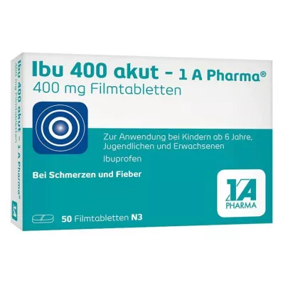 IBU 400 akut-1A Pharma kalvopäällysteiset tabletit, 50 kpl IBU 400 akut-1A Pharma kalvopäällysteiset tabletit, 50 kpl
