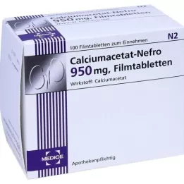 CALCIUMACETAT NEFRO 950 mg kalvopäällysteiset tabletit, 100 kpl