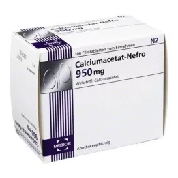 CALCIUMACETAT NEFRO 950 mg kalvopäällysteiset tabletit, 100 kpl