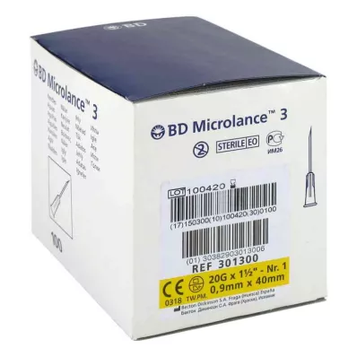 BD MICROLANCE Kanyyli 20 G 1 1/2 0,9x40 mm, 100 kpl