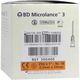 BD MICROLANCE Kanyyli 25 G 1 0,5x25 mm, 100 kpl