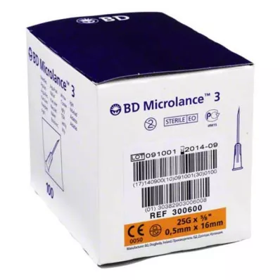 BD MICROLANCE Kanyyli 25 G 5/8 0,5x16 mm, 100 kpl