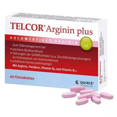 TELCOR Arginine plus kalvopäällysteiset tabletit, 60 kpl TELCOR Arginine plus kalvopäällysteiset tabletit, 60 kpl
