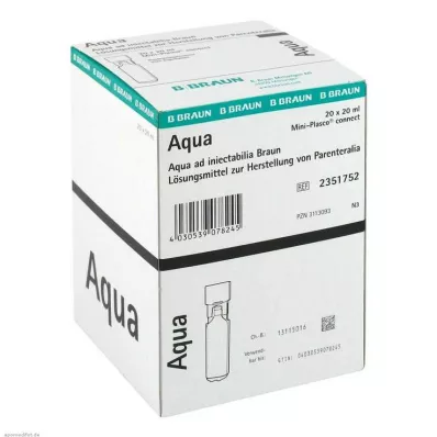 AQUA AD injectabilia Miniplasco connect Inj. liuos, 20X20 ml