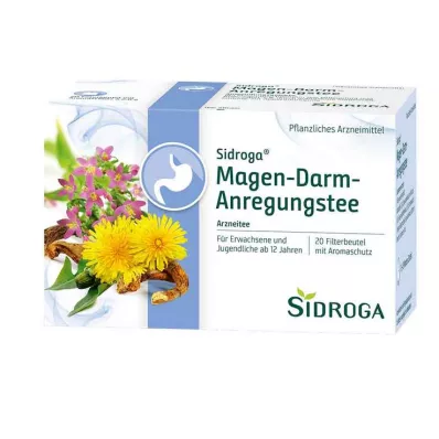 SIDROGA Ruoansulatuskanavan stimuloiva teesuodatinpussi, 20X2.0 g, 20X2.0 g