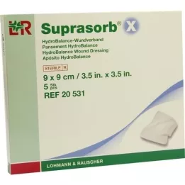 SUPRASORB X HydroBalance haavasidos 9x9 cm, 5 kpl