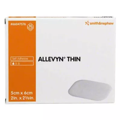ALLEVYN Ohut 5x6 cm ohut haavasidos, 10 kpl