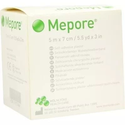 MEPORE Haavasidos ei-steriili 7 cmx5 m, 1 kpl