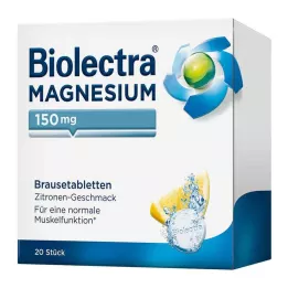 BIOLECTRA Magnesium 150 mg sitruunapirtelötabletti, 20 kpl