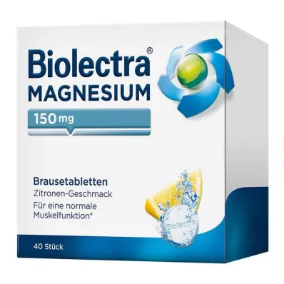 BIOLECTRA Magnesium 150 mg sitruunapirtelötabletti, 40 kpl