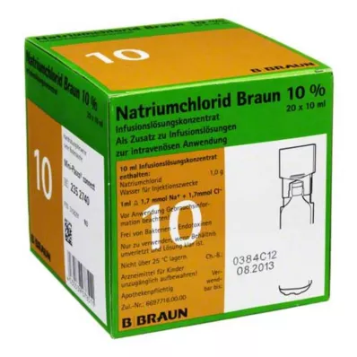 NATRIUMCHLORID 10 % ruskea MPC Infuusioliuos, 20X10 ml