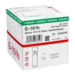 GLUCOSE 10-prosenttinen B.Braun Mini Plasco connect Inj. liuos, 20X10 ml