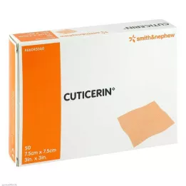 CUTICERIN 7,5x7,5 cm sideharso, jossa on voidepinnoite, 50 kpl