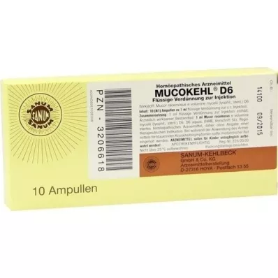 MUCOKEHL Ampullit D 6, 10X1 ml