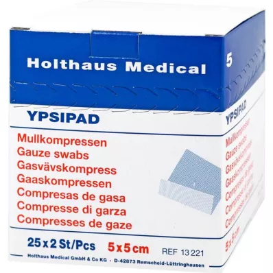 MULLKOMPRESSEN Ypsipad 5x5 cm steriili 8x, 25X2 kpl MULLKOMPRESSEN Ypsipad 5x5 cm steriili 8x, 25X2 kpl
