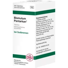 BISMUTUM PENTARKAN Tabletit, 200 kpl