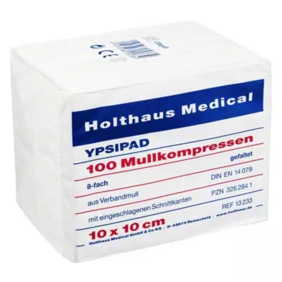 MULLKOMPRESSEN Ypsipad 10x10 cm ei-steriili 8x, 100 kpl