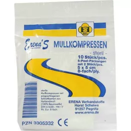 ERENA Sideharsopakkaus, 5x5 cm, steriili, 8x5, 5X2 kpl