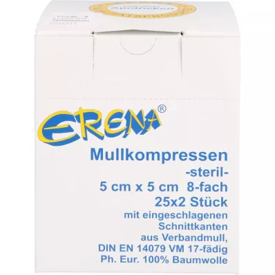 ERENA Sideharsopakkaus, 5x5 cm, steriili, 8x25X2 kpl