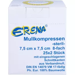 ERENA Sideharsopakkaus 7,5x7,5 cm steriili 8x, 25X2 kpl