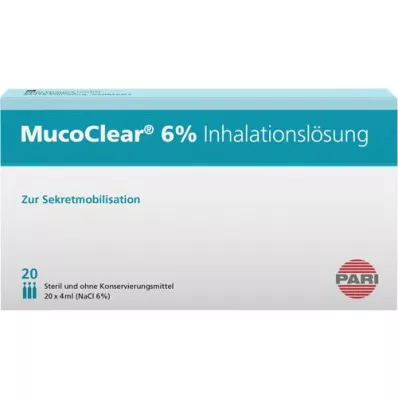 MUCOCLEAR 6-prosenttinen NaCl-inhalaatioliuos, 20X4 ml