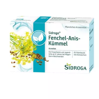 SIDROGA Fenkoli-anis-kumina teesuodatinpussi, 20X2.0 g, 20X2.0 g