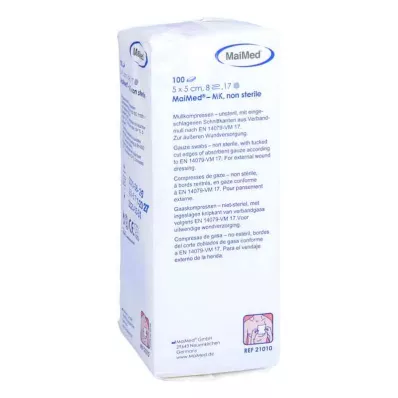 MULLKOMPRESSEN 5x5 cm ei-steriili 8x, 100 kpl MULLKOMPRESSEN 5x5 cm ei-steriili 8x, 100 kpl
