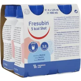 FRESUBIN 5 kcal SHOT Neutraali liuos, 4X120 ml