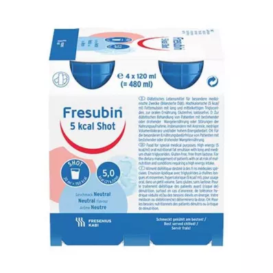 FRESUBIN 5 kcal SHOT Neutraali liuos, 4X120 ml FRESUBIN 5 kcal SHOT Neutraali liuos, 4X120 ml