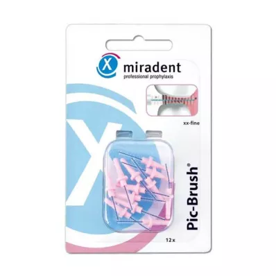 MIRADENT Interd.Pic-Brush vaihtoharja xx-hieno vaaleanpunainen, 12 kpl