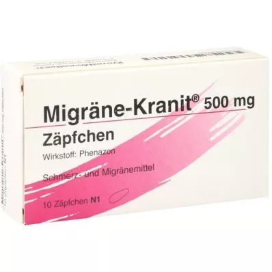 MIGRÄNE KRANIT 500 mg peräpuikko, 10 kpl