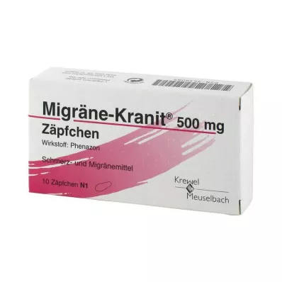 MIGRÄNE KRANIT 500 mg peräpuikko, 10 kpl