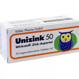 UNIZINK 50 enteropäällysteistä tablettia, 50 kpl