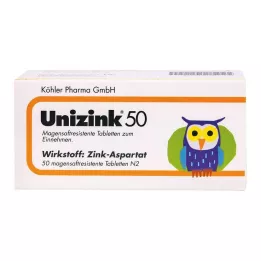 UNIZINK 50 enteropäällysteistä tablettia, 50 kpl