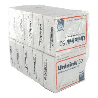 UNIZINK 50 enteropäällysteistä tablettia, 10X100 kpl UNIZINK 50 enteropäällysteistä tablettia, 10X100 kpl