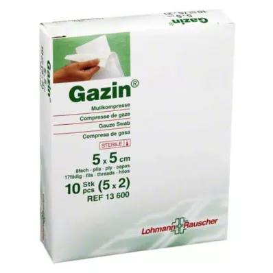 GAZIN Sideharso comp.5x5 cm steriili 8x, 5X2 kpl GAZIN Sideharso comp.5x5 cm steriili 8x, 5X2 kpl