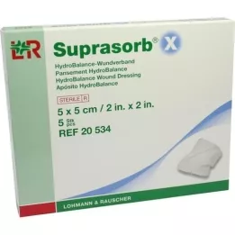 SUPRASORB X HydroBalance haavasidos 5x5 cm, 5 kpl