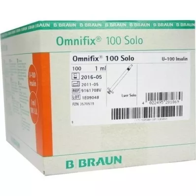 OMNIFIX Insuliiniruisku 1 ml U100:lle, 100 kpl